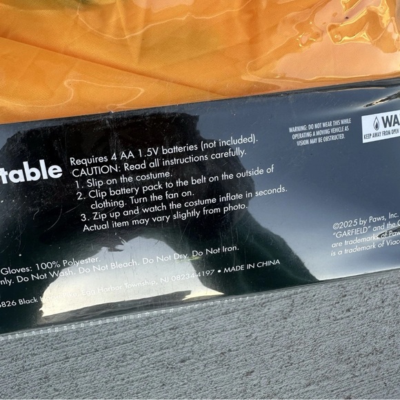 Spirit Halloween ADULT Garfield Inflatable Costume Cosplay O/S BRAND NEW - Picture 4 of 5